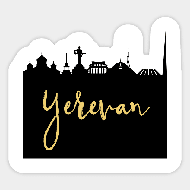 YEREVAN ARMENIA DESIGNER SILHOUETTE SKYLINE ART Sticker by deificusArt